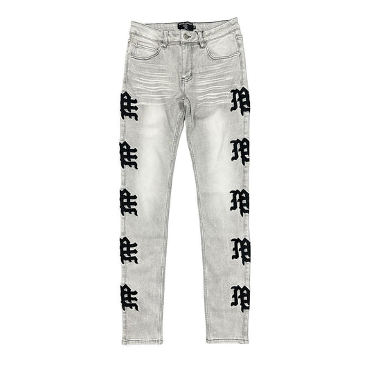Mixed emotion Monogram Denim Grey Wash