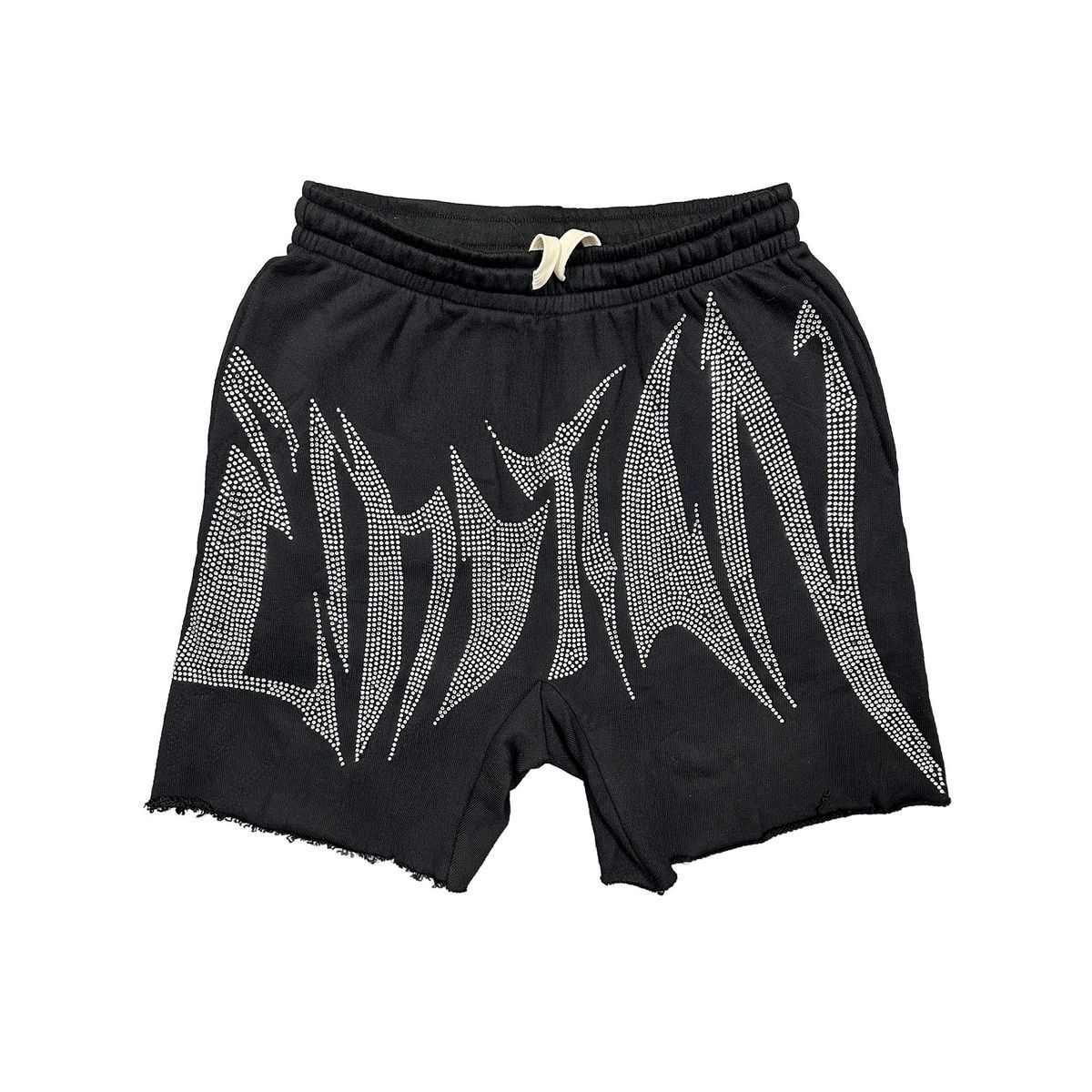 Black 'Wild' Rhinestone Shorts