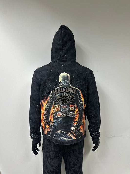 TRUSTED" F-TERRY CROPPED HOODIE