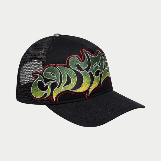 Godspeed GS Neo Trucker Hat (Black/Yellow/Red) BOOM