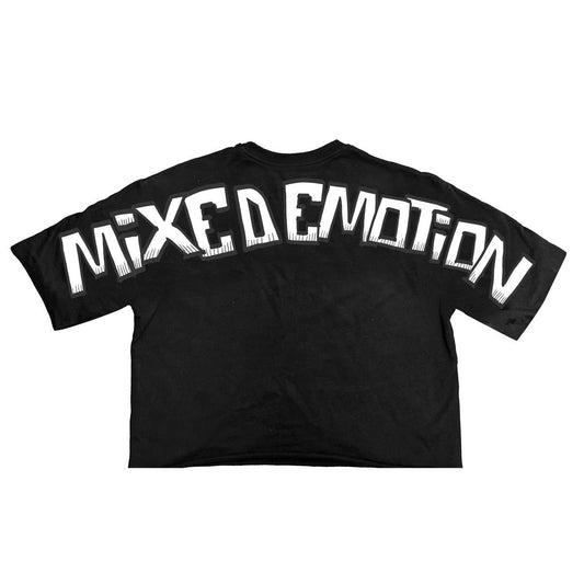 Mixed emotion Black “Monster” cropped Tee Small-Large