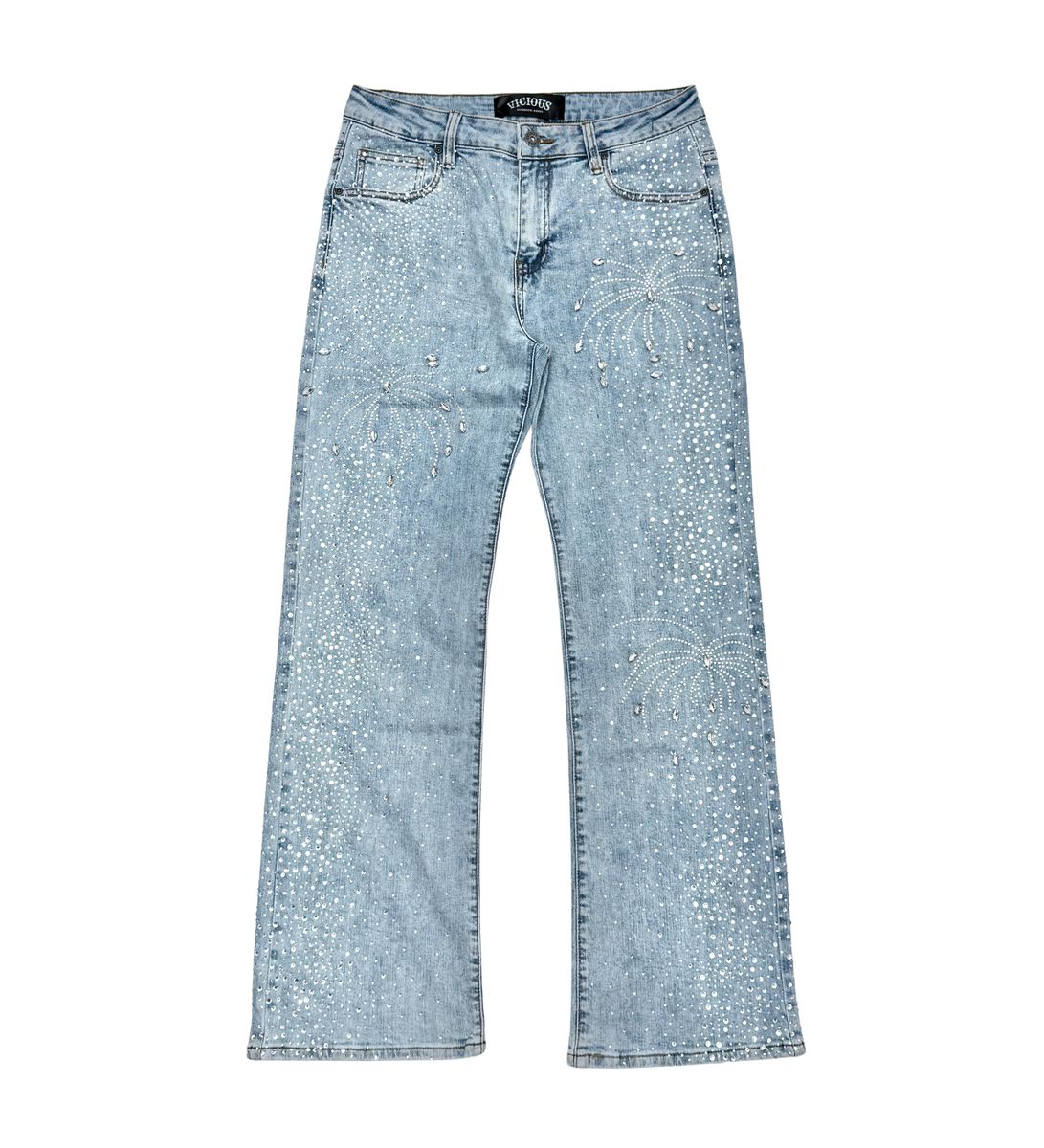 EMBELLISHED RHINSTONE DENIM / RELAXED FLARED FIT