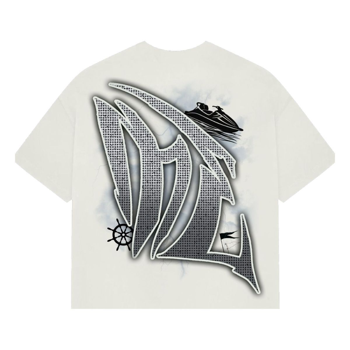 Cream Jetski Rhinestone Tee