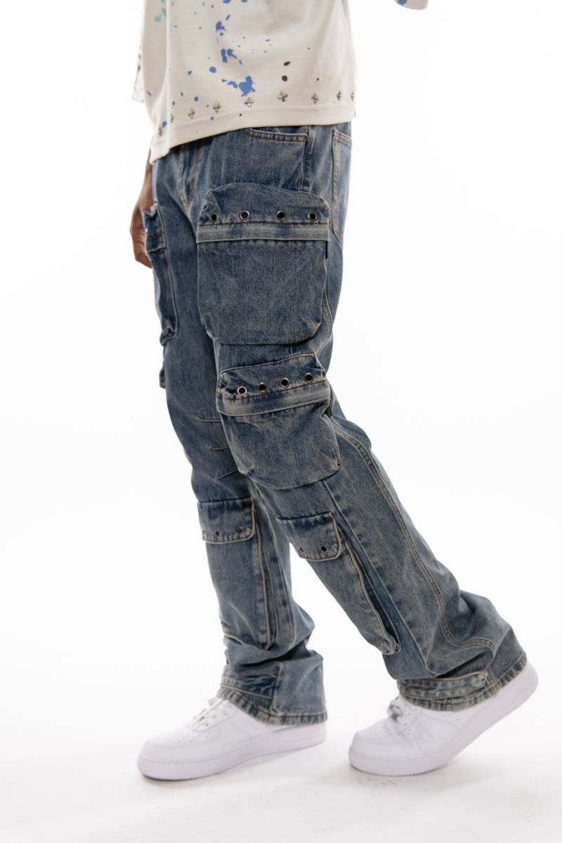 MULTI CARGO BAGGY FIT DENIM