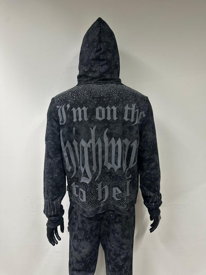 CARNIVAL" F-TERRY CROPPED HOODIES