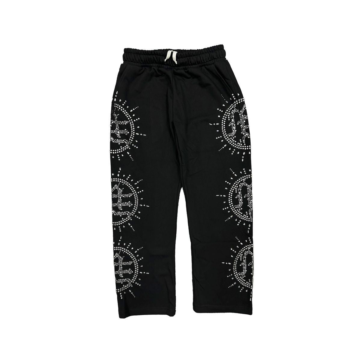 Mixed emotion Eclipse’ Black Rhinestone Sweats