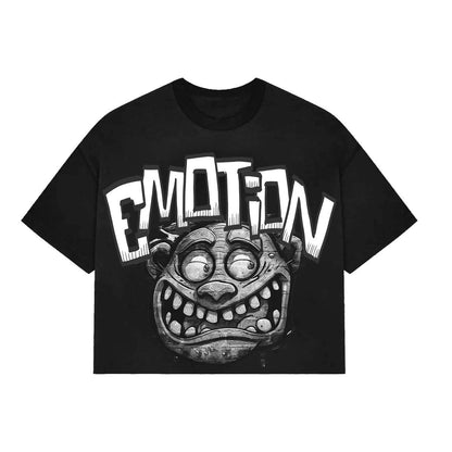 Mixed emotion Black “Monster” cropped Tee Small-Large