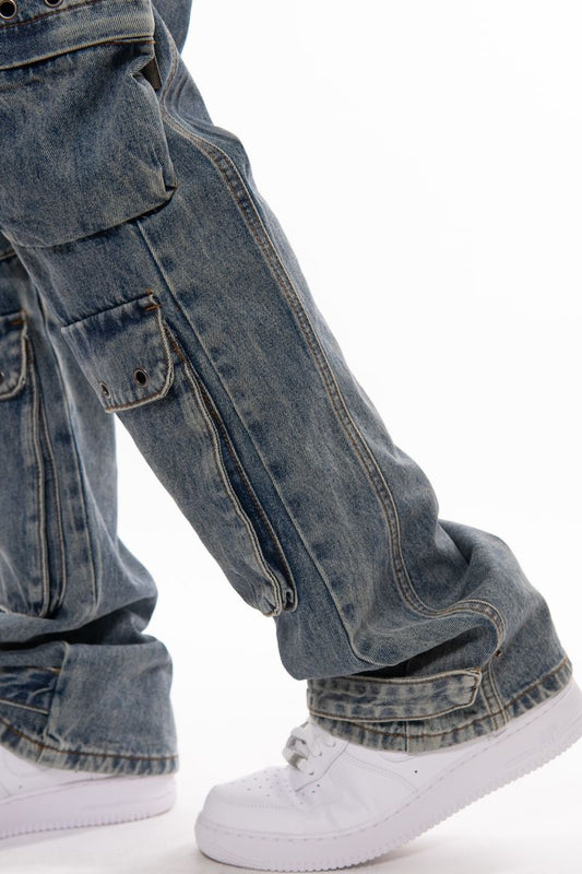 MULTI CARGO BAGGY FIT DENIM
