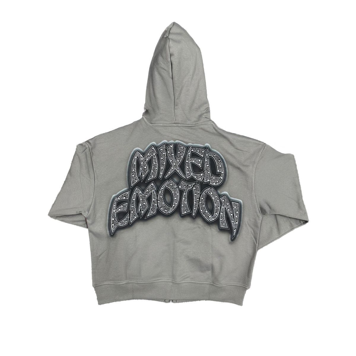 Mixed emotion  Grey “Rhinestone“ Hoodie