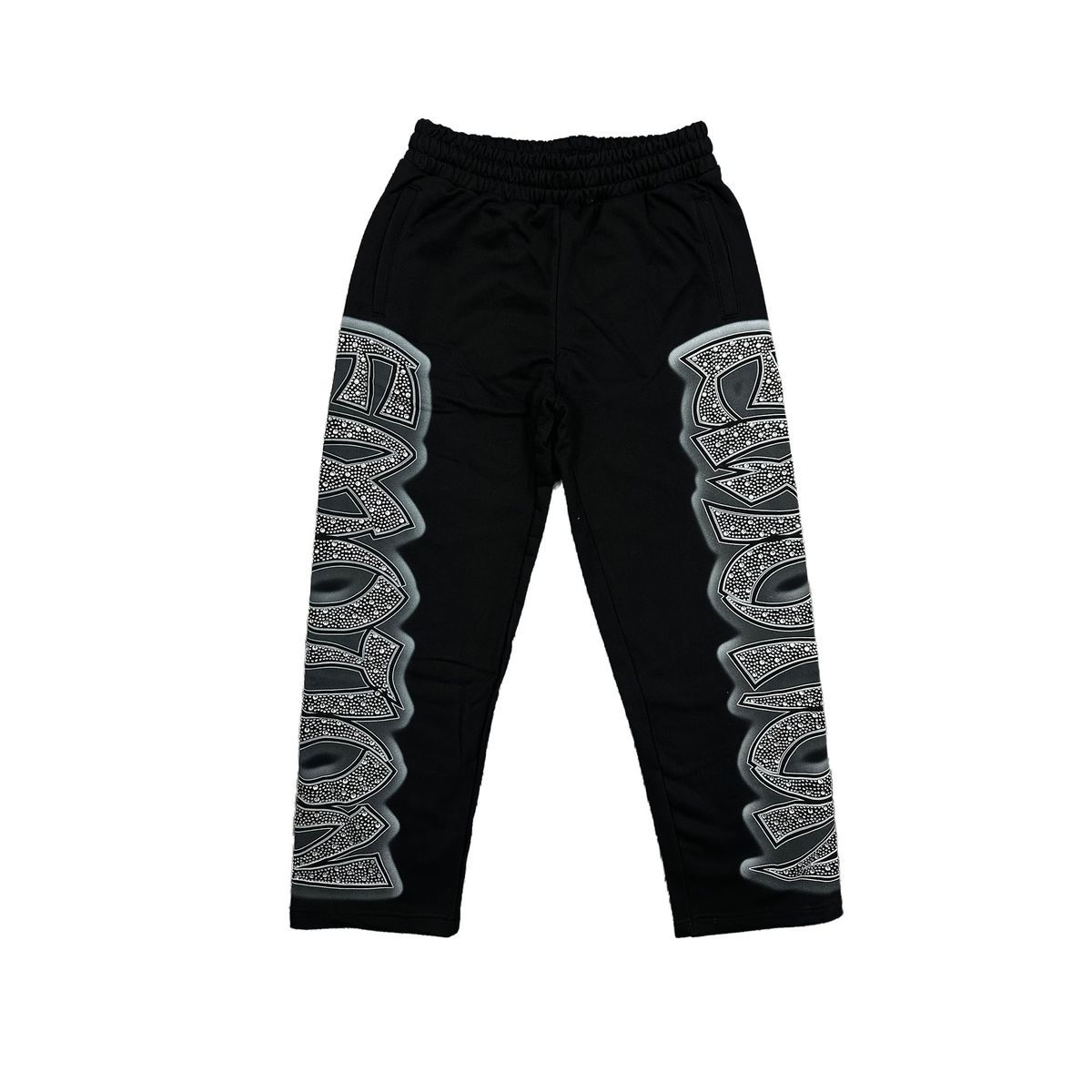 Mixed emotion Midnight’ Rhinestone Sweatpants