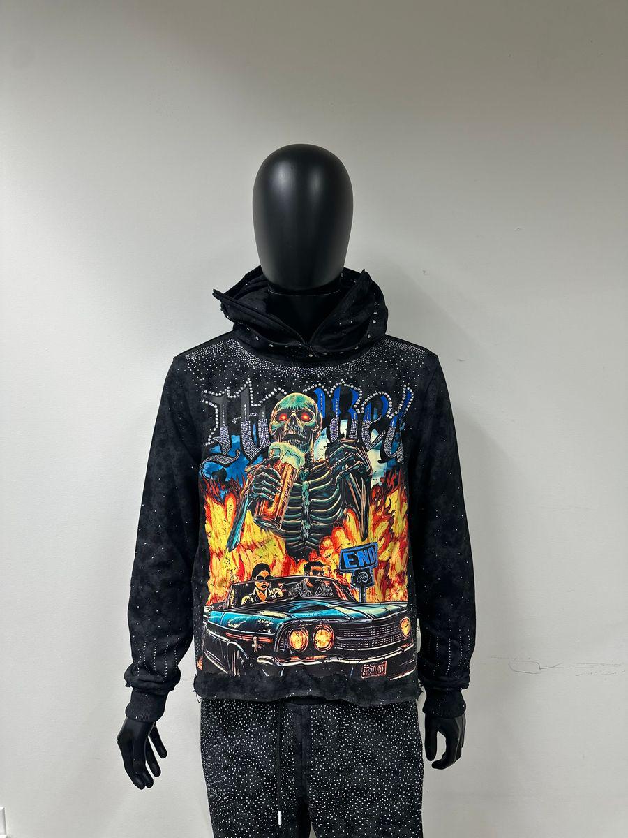 CARNIVAL" F-TERRY CROPPED HOODIES