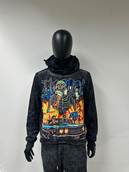 CARNIVAL" F-TERRY CROPPED HOODIES