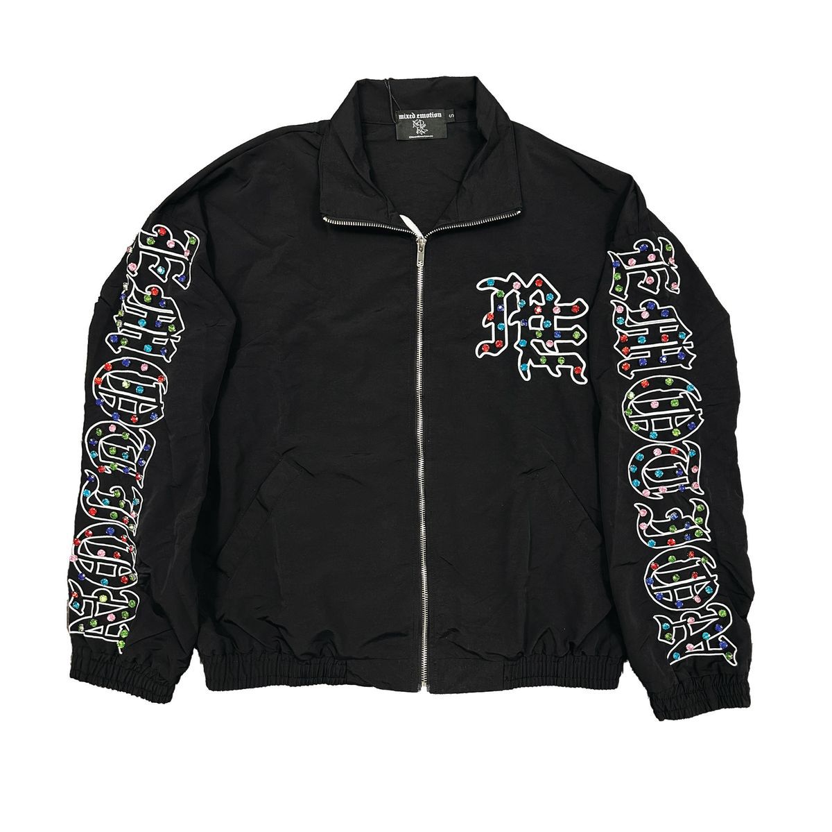 Mixed Emotion  'ME' Rhinestone Nylon Jacket