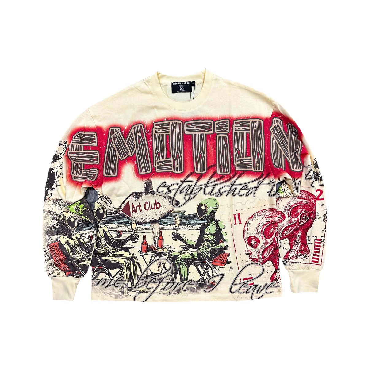 Mixed emotion  Cream 'Art Club' Long Sleeve