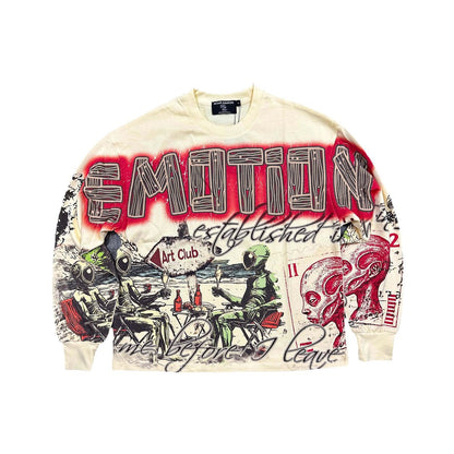 Mixed emotion  Cream 'Art Club' Long Sleeve
