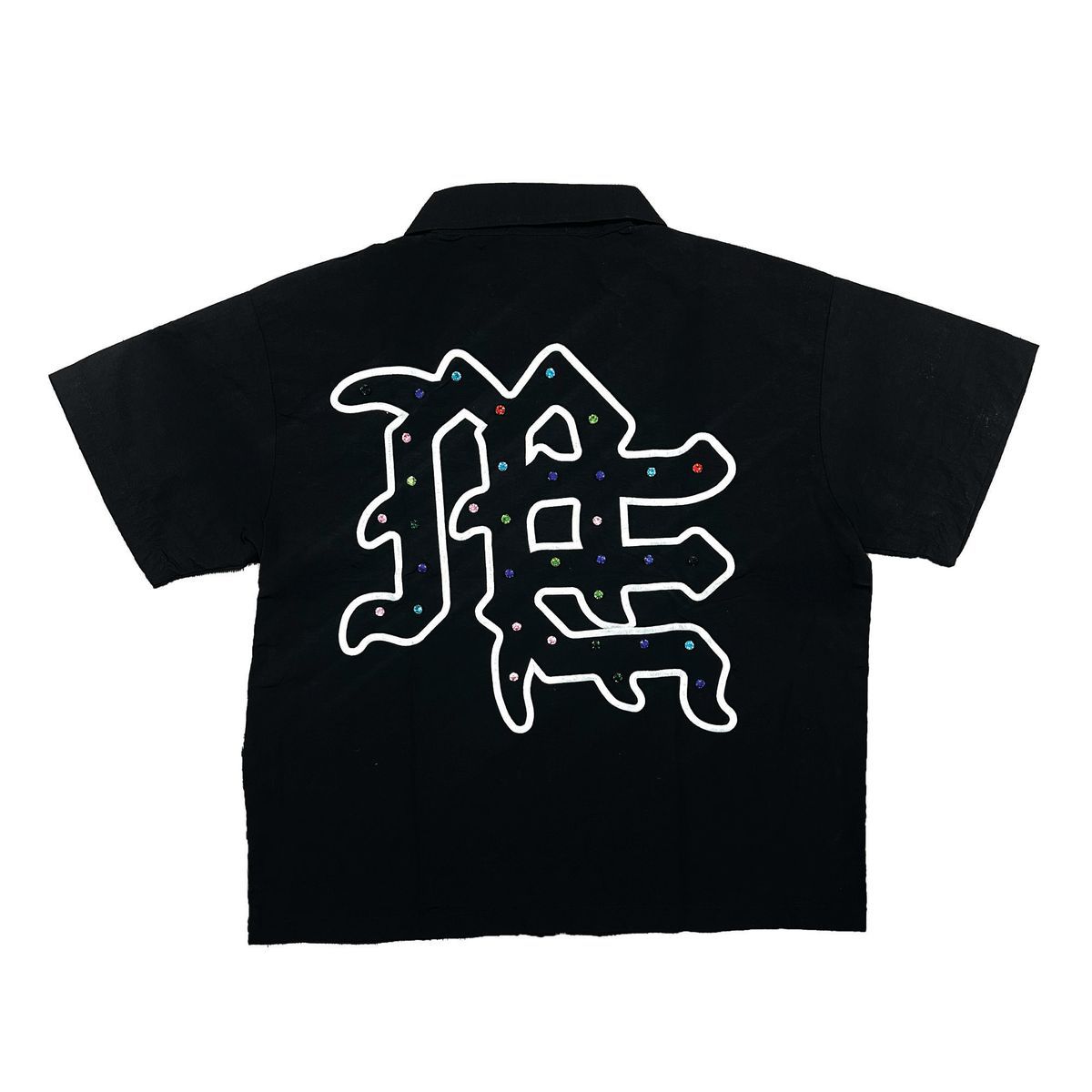 Mixed emotion ME" Rhinestone Nylon Zip up Shirt tee and Shorts