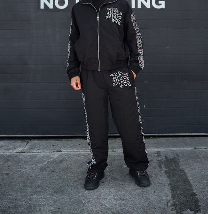 Mixed Emotion  'ME' Rhinestone Nylon Pants