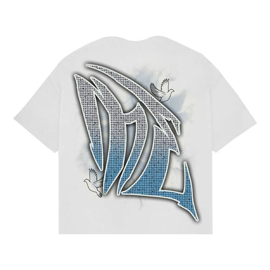 White 'Dove' Rhinestone Tee