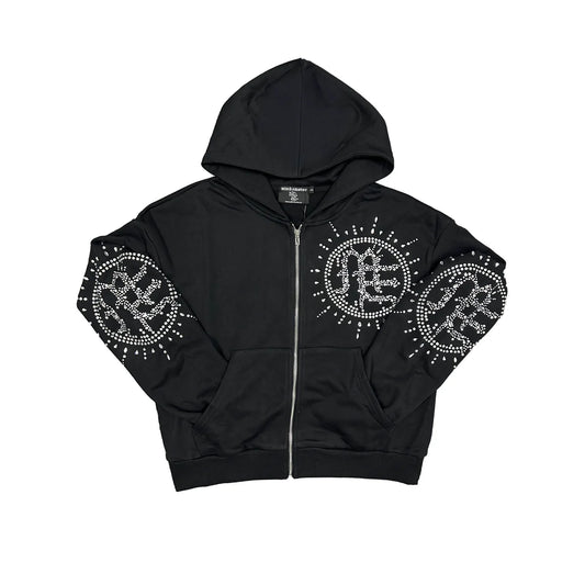 Eclipse’ Black Rhinestone Hoodie
