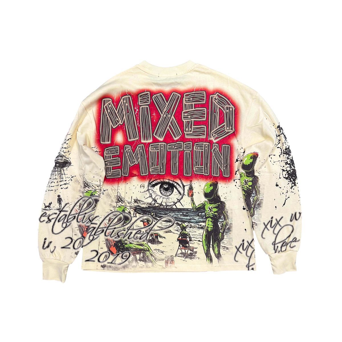 Mixed emotion  Cream 'Art Club' Long Sleeve