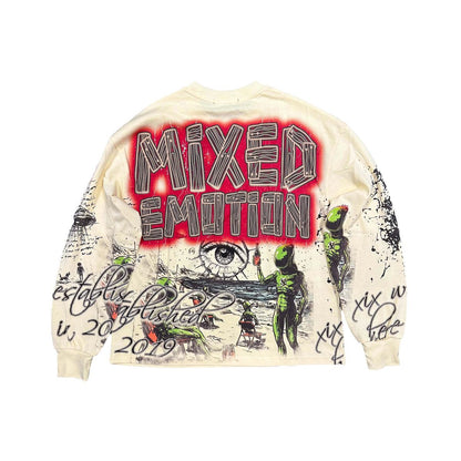 Mixed emotion  Cream 'Art Club' Long Sleeve