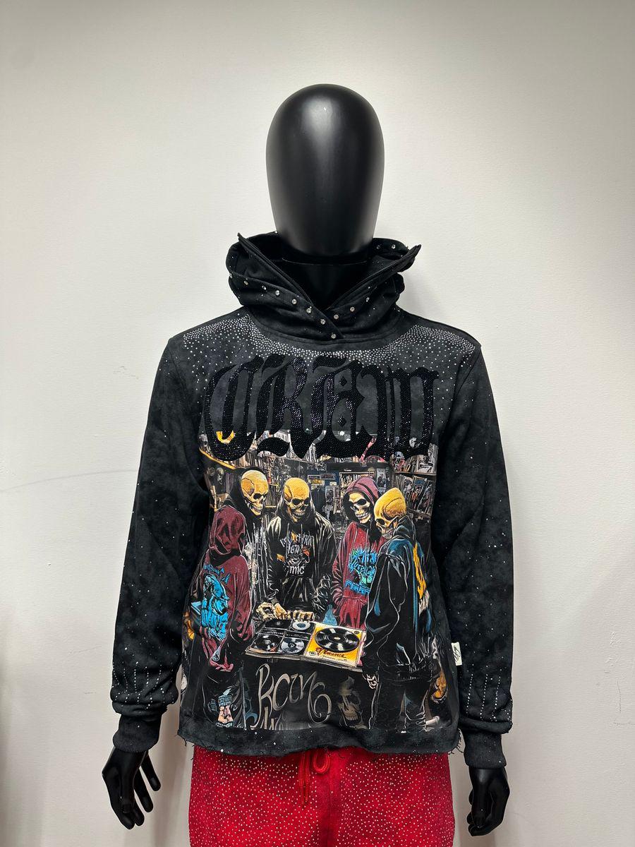 CREW" F-TERRY CROPPED HOODIE