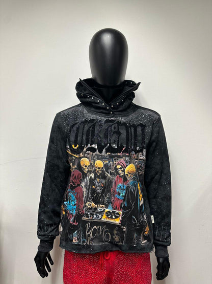 CREW" F-TERRY CROPPED HOODIE