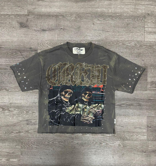 SHADY" F-TERRY CROPPED T-SHIRT