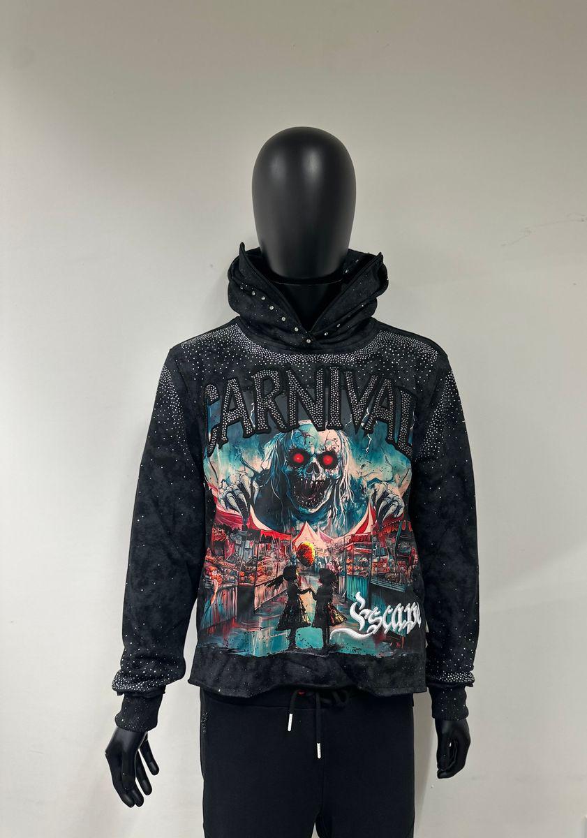 CARNIVAL" F-TERRY CROPPED HOODIES