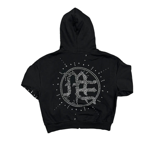 Eclipse’ Black Rhinestone Hoodie