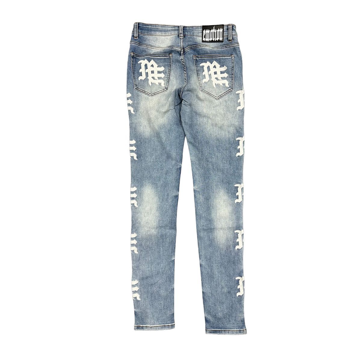Mixed Emotion  “Monogram Denim Jeans Blue Wash”