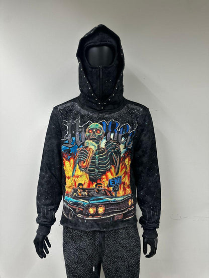 CARNIVAL" F-TERRY CROPPED HOODIES