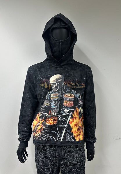 TRUSTED" F-TERRY CROPPED HOODIE