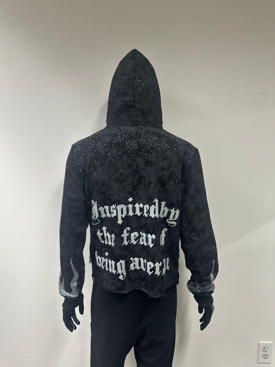 "BURNT" F-TERRY CROPPED HOODIE
