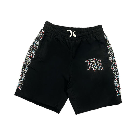 Mixed emotion ME" Rhinestone Nylon Shorts