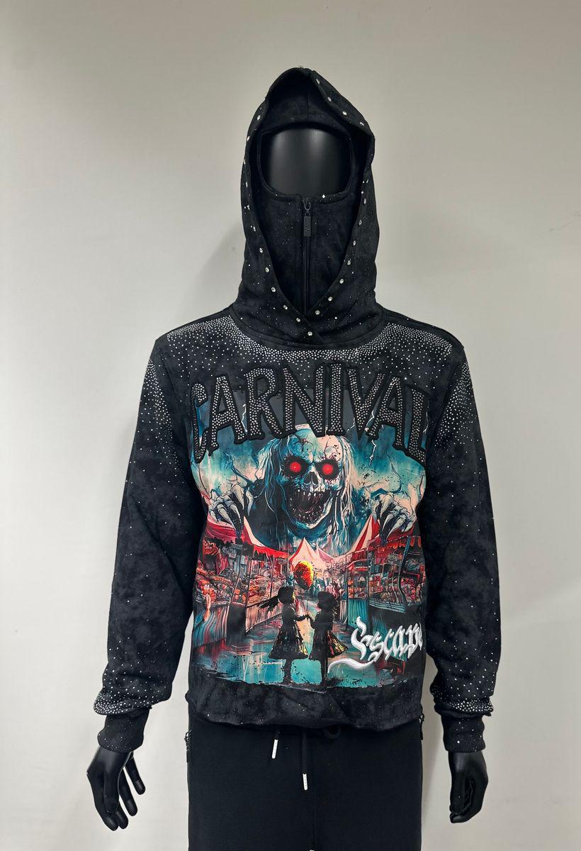 CARNIVAL" F-TERRY CROPPED HOODIES