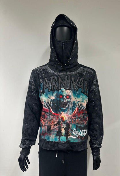 CARNIVAL" F-TERRY CROPPED HOODIES