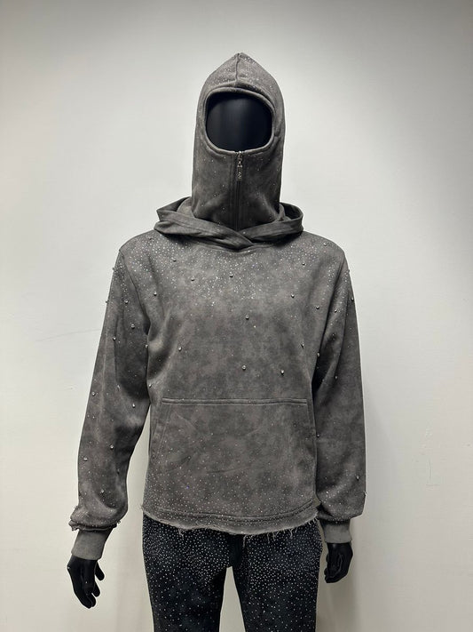 STONE RIVET F-TERRY CROPPED HOODIE