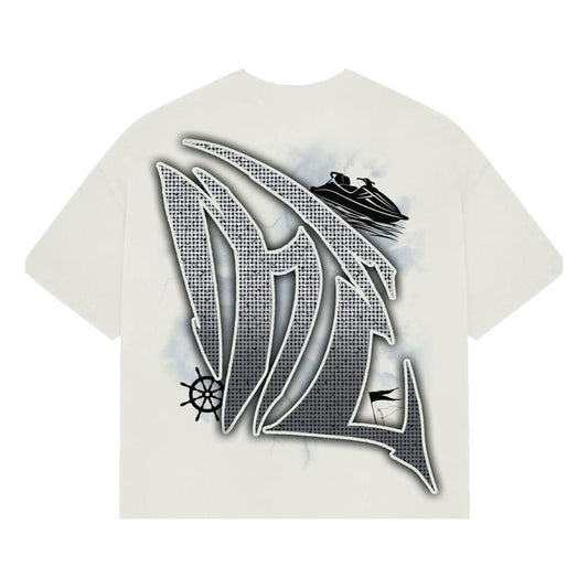 Cream Jetski Rhinestone Tee