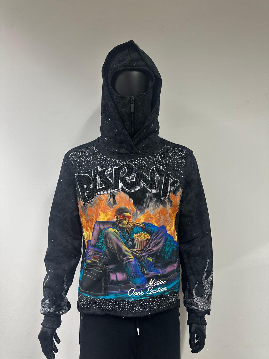 "BURNT" F-TERRY CROPPED HOODIE